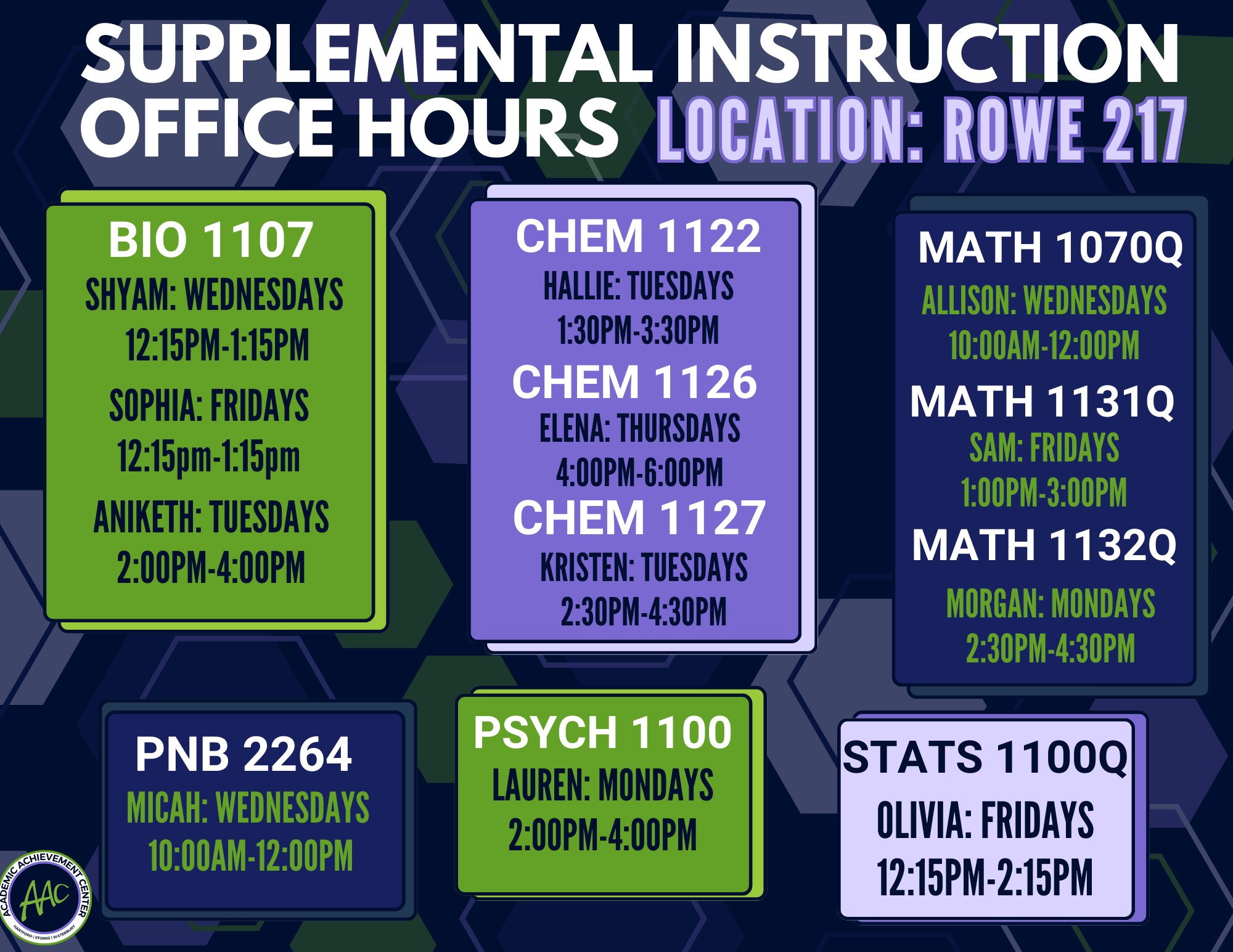 Office hours for SI graphic